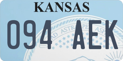 KS license plate 094AEK