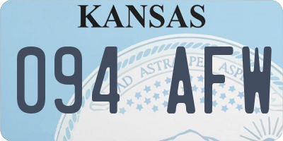 KS license plate 094AFW