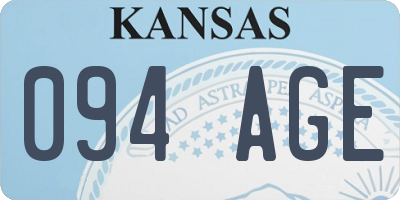 KS license plate 094AGE
