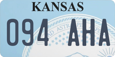 KS license plate 094AHA