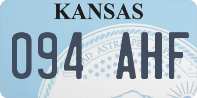 KS license plate 094AHF