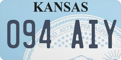 KS license plate 094AIY