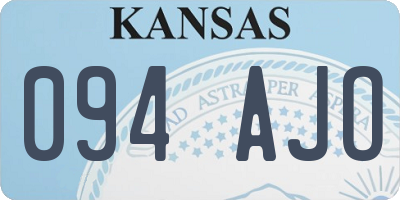 KS license plate 094AJO
