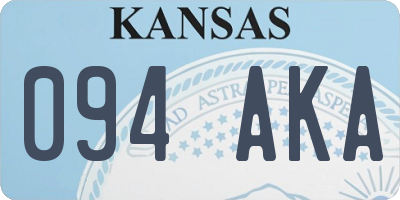 KS license plate 094AKA