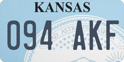 KS license plate 094AKF