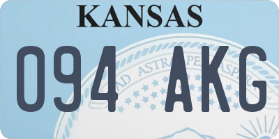 KS license plate 094AKG