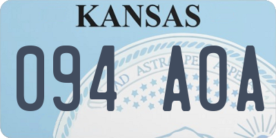 KS license plate 094AOA
