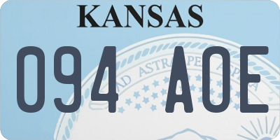 KS license plate 094AOE