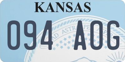KS license plate 094AOG