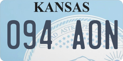 KS license plate 094AON