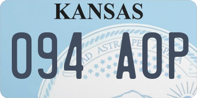 KS license plate 094AOP
