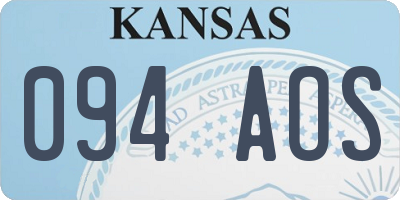 KS license plate 094AOS