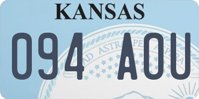 KS license plate 094AOU