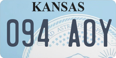 KS license plate 094AOY