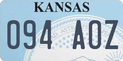 KS license plate 094AOZ