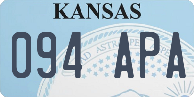 KS license plate 094APA