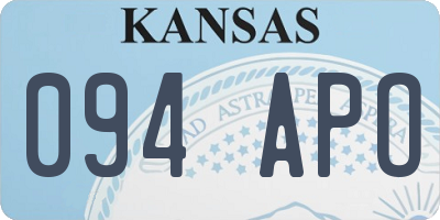 KS license plate 094APO