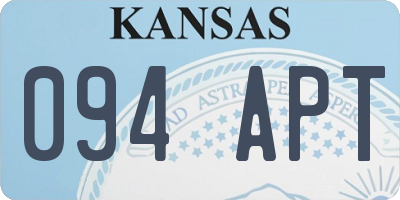 KS license plate 094APT