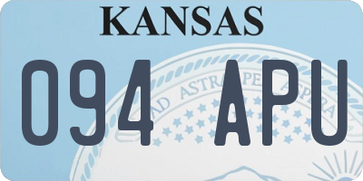 KS license plate 094APU