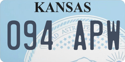 KS license plate 094APW