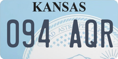 KS license plate 094AQR
