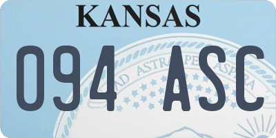 KS license plate 094ASC
