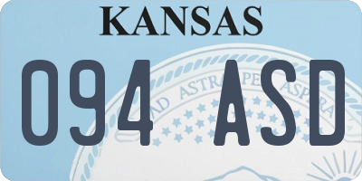 KS license plate 094ASD