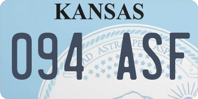 KS license plate 094ASF