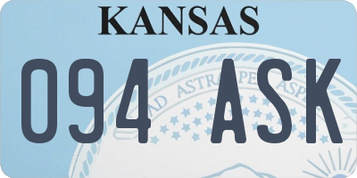 KS license plate 094ASK