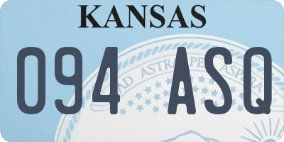 KS license plate 094ASQ