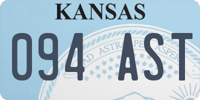 KS license plate 094AST