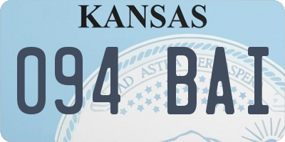 KS license plate 094BAI