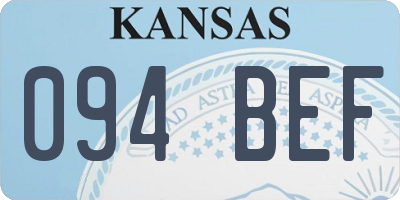 KS license plate 094BEF