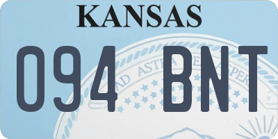 KS license plate 094BNT