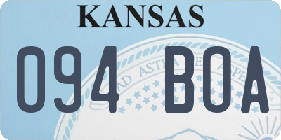KS license plate 094BOA