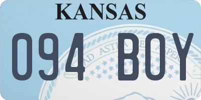 KS license plate 094BOY