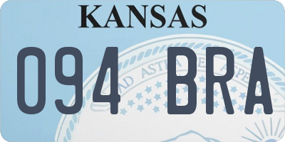 KS license plate 094BRA