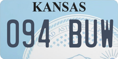 KS license plate 094BUW