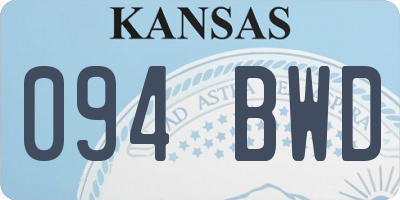 KS license plate 094BWD