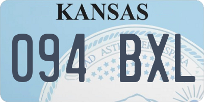 KS license plate 094BXL