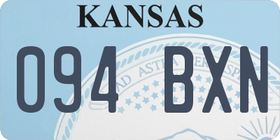 KS license plate 094BXN