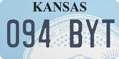 KS license plate 094BYT