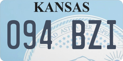 KS license plate 094BZI