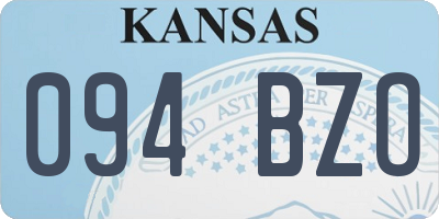 KS license plate 094BZO