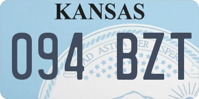 KS license plate 094BZT