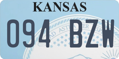 KS license plate 094BZW
