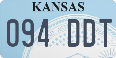 KS license plate 094DDT