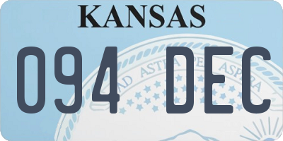 KS license plate 094DEC