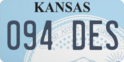 KS license plate 094DES