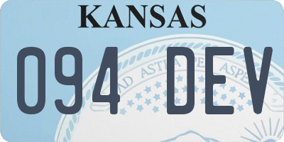 KS license plate 094DEV